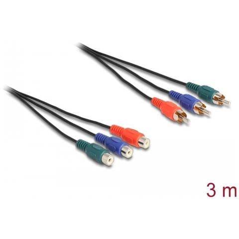 Cavo Di Prolunga Cinch Rgb Da 3 X Spine A 3 X Prese Da 3 M - Foto 2