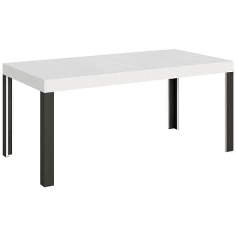 Tavolo Allungabile 90x180/284 Cm Linea Telaio Antracite - Bianco Frassino - Foto 6