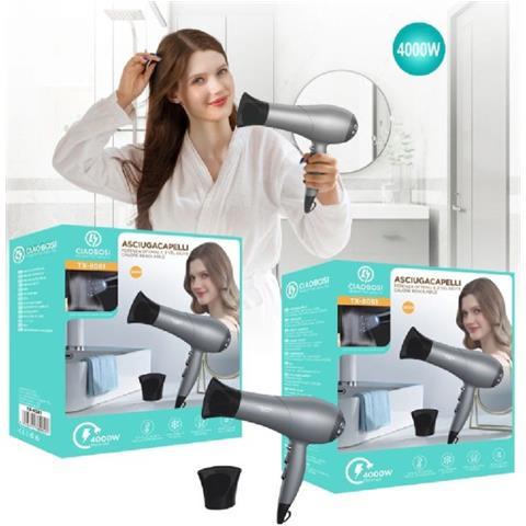 Trade Shop - Asciugacapelli Phon Fono Professionale 4000 Watt 2 Velocita' Beccuccio Tx-8081 - Foto 1