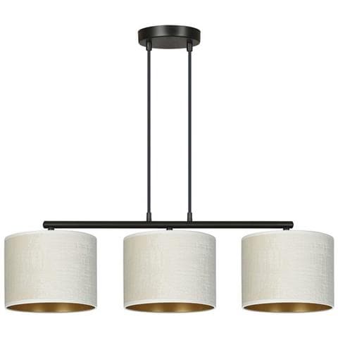 Lampada A Sospensione Hilde - Nero, Bianco - Acciaio Verniciato A Polvere, Tessuto - 72x100x18 Cm - Foto 1