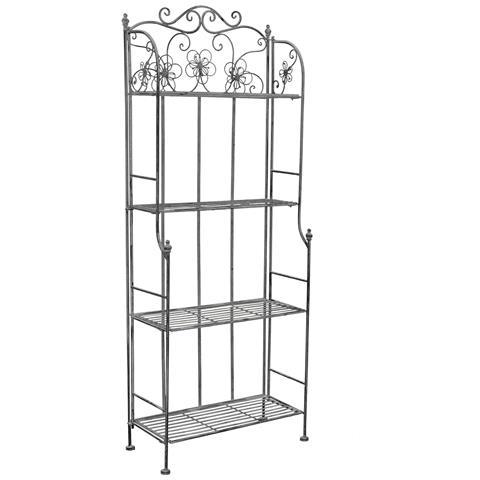 Scaffale Étagère 4 Piani Richiudibile In Acciaio Margherita - Darkslategray - Foto 1