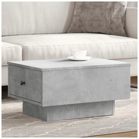 Tavolino Da Salotto Grigio Cemento 60x45x31cm Legno Multistrato - Foto 1