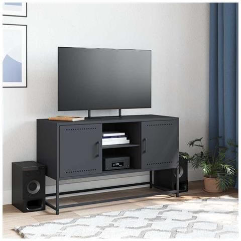 Mobile Tv Antracite 100,5x39x60,5 Cm In Acciaio - Foto 10