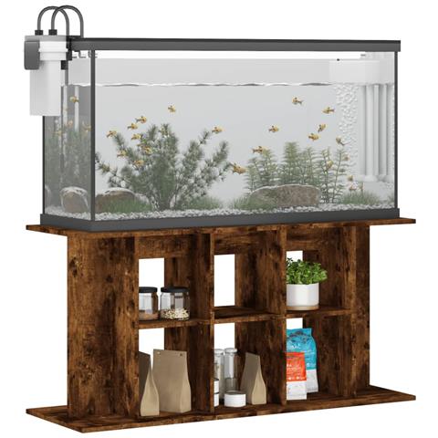 Supporto Acquario 120x40x60 Cm In Legno Multistrato Rovere Fumo - Foto 2