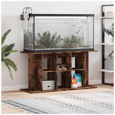 Supporto Acquario 120x40x60 Cm In Legno Multistrato Rovere Fumo - Foto 8