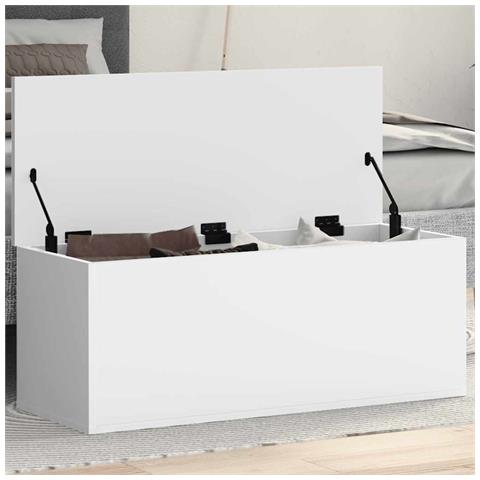 Contenitore Portaoggetti Bianco 90x35x35 cm in Truciolato - Foto 10