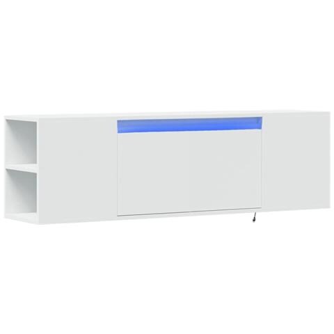 Mobile Tv A Parete Con Luci Led Bianco 135x31x39,5 Cm - Foto 3