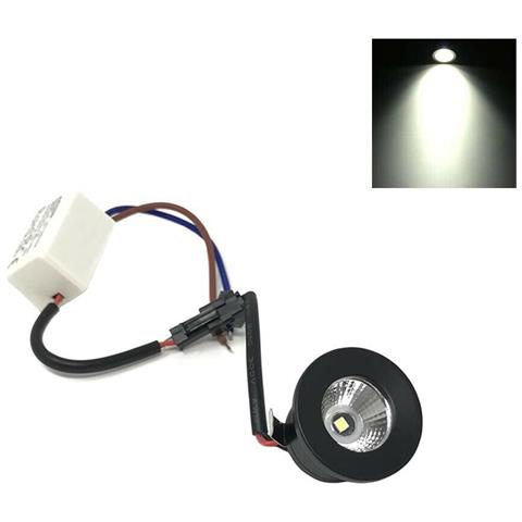 Faretto Led 1w A Incasso Mini Punto Luce Naturale 4000 K Bordo Nero - Foto 1