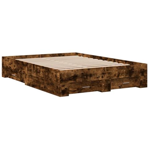 Giroletto Con Cassetti Rovere Fumo 120x200 Cm Legno Multistrato - Foto 3