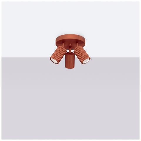 Lampada Da Soffitto Karbon 3p Rosso Ocra Sl. 1639 - Minimalista Lampada Da Soffitto Ocra Rossa 18x19.5x19.5 Cm - Foto 2
