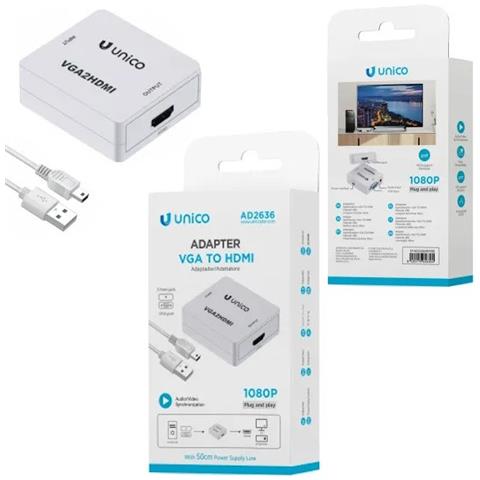 Adattatore Convertitore Da Vga A Hdmi Audio Video Av 1080p - Foto 1