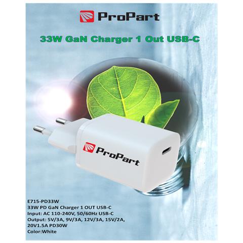 Carica Batterie GaN 33W PD 1 Output USB-C - Foto 1