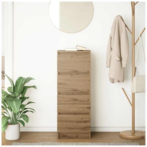 Credenza Rovere Artigianale 37,5x35x99 cm in Legno Multistrato - Foto 9