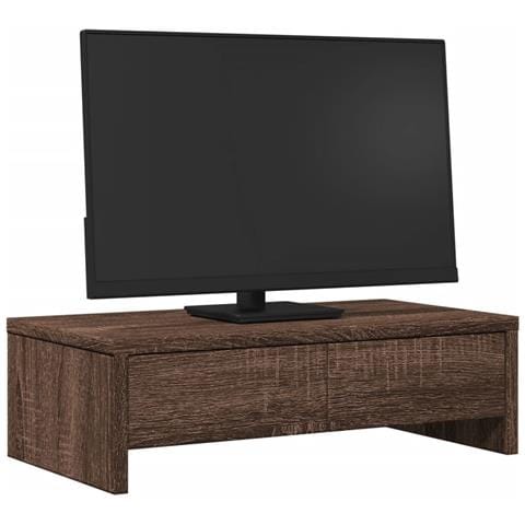 Supporto Monitor Con Cassetti Marrone 50x27x15 Cm In Truciolato - Foto 3