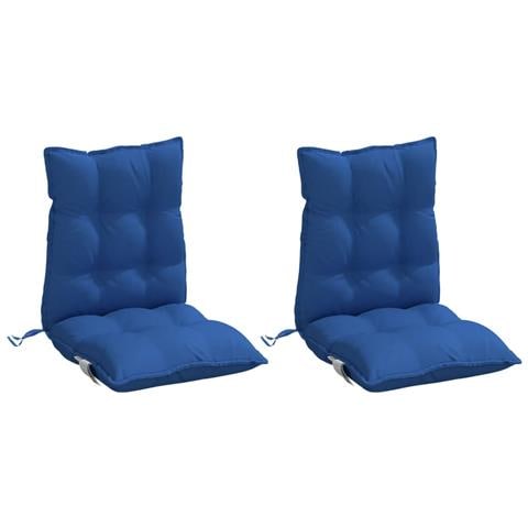 Cuscini Sedia Con Schienale Basso 2 Pz Blu Reale Tessuto Oxford - Foto 3