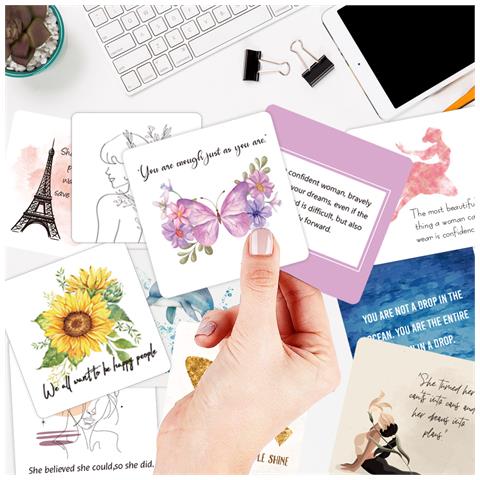 Confezione Da 50 Biglietti Di Incoraggiamento Per Donne - Biglietti Ispiratori, Motivazionali E Di Affermazione Positiva - Foto 2