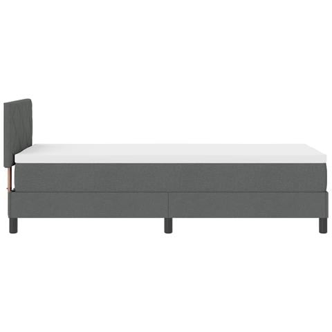 Letto Box Spring con Materasso Grigio Scuro 80x200 cm Tessuto - Foto 9