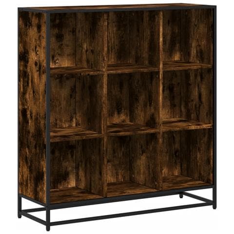 Libreria Rovere Fumo 97,5x33x107,5 cm Legno Multistrato&Metallo - Foto 1