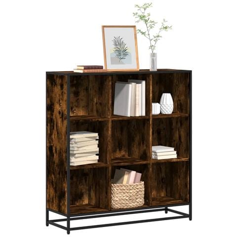 Libreria Rovere Fumo 97,5x33x107,5 cm Legno Multistrato&Metallo - Foto 2