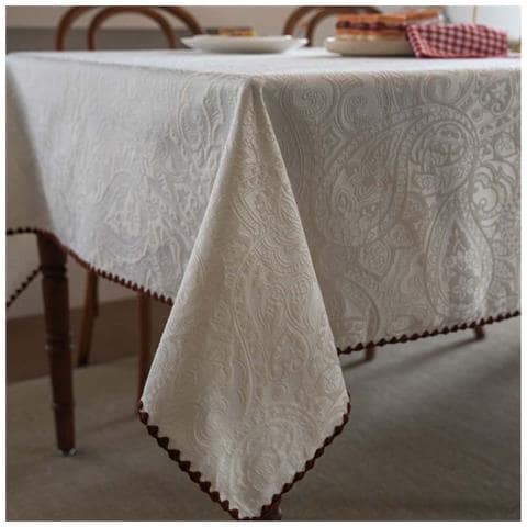 Tovaglia Tinta Unita In Stile Francese Leggero E Lussuoso Con Motivo Jacquard L - Foto 5