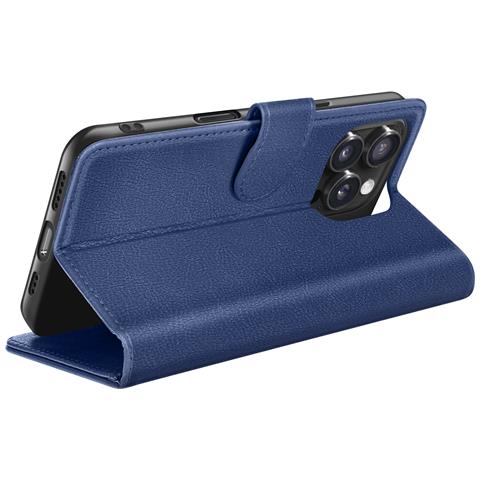Custodia A Portafoglio Per Iphone 16 Pro Max Con Supporto E Linguetta Magnetica, Blu Scuro - Foto 2