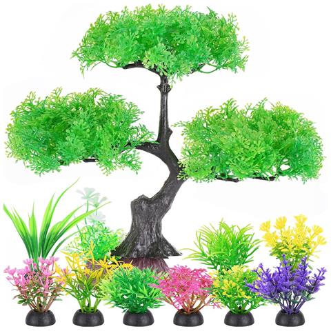 Realistico Alberi Acquario Decorazioni Piante Set 10 Pz - Foto 1