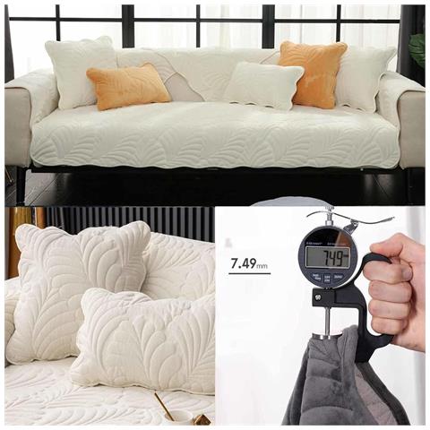 Copridivano Impermeabile Antiscivolo Beige Peluche 90x90cm - Foto 2