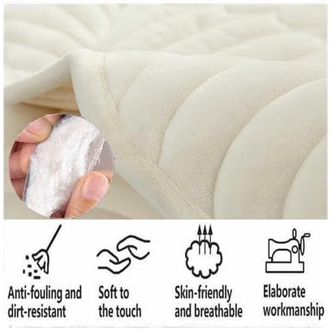 Copridivano Impermeabile Antiscivolo Beige Peluche 90x90cm - Foto 5