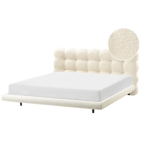 Letto Bouclé Soulisse 180 X 200 Cm Bianco Sporco - Foto 2