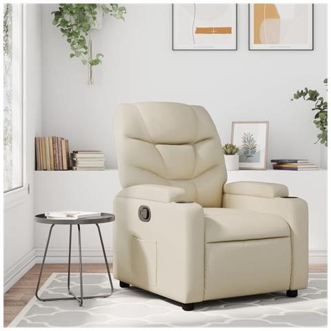 Poltrona reclinabile in similpelle color crema - Foto 2