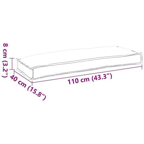 Cuscino per panca pallet Talpa 110 x 40 x 8 cm Tessuto Oxford - Foto 6