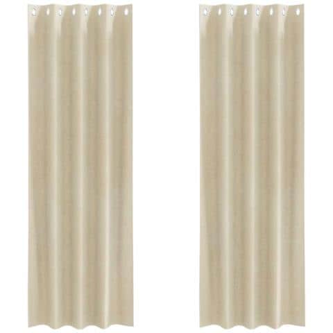 Tende con tende 2 pcs Crema 140 x 225 cm Velluto - Foto 1