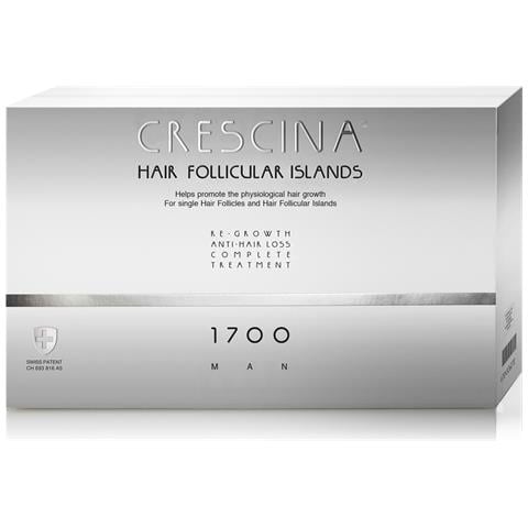 , Crescina Follicular Islands 1700, Per La Stimolazione Della Crescita, Siero Trattamento In Fiale, Per Il Cuoio Capelluto, Per Uomini, 20 Pz - Foto 1