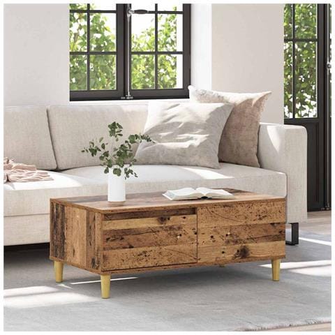 Tavolino da salotto con cassetto Legno vecchio 90 x 50 x 35 cm - Foto 2