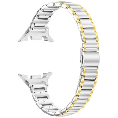 Elegante Bracciale A Tripla Maglia In Acciaio Inossidabile Compatibile Con Samsung Galaxy Watch8/8 Classic Silver+gold - Foto 1