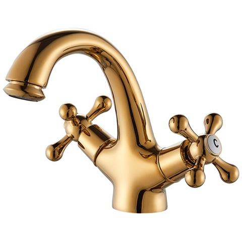 Rubinetto per lavabo da bagno, Blackswan, tipo M294, modello oro lucido, misura 14 cm - Foto 1