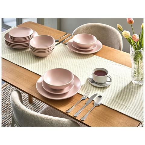 Set Di 18 Stoviglie Vivani Gres Porcellanato Rosa - Foto 1