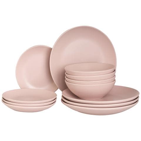 Set Di 18 Stoviglie Vivani Gres Porcellanato Rosa - Foto 2