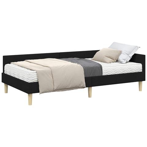 Struttura Letto Angolare con Materasso 2 pcs Verde Tessuto - Foto 1