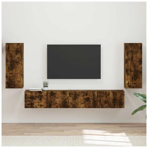 Set mobile TV 4 pcs Rovere fumé Legno multistrato - Foto 2