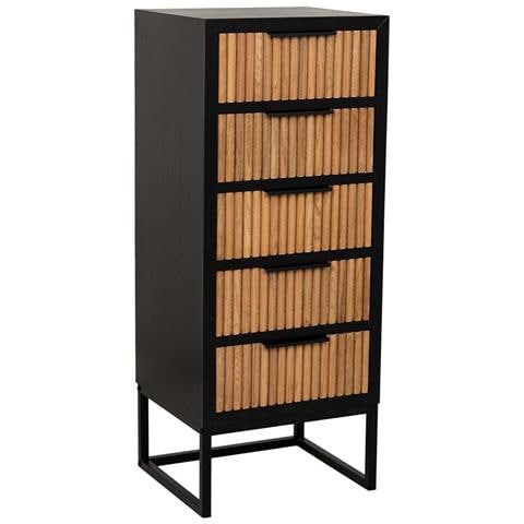 Cassettiera 5 Cassetti, Legno E Metallo, 42x36,5x105h Cm - Foto 1