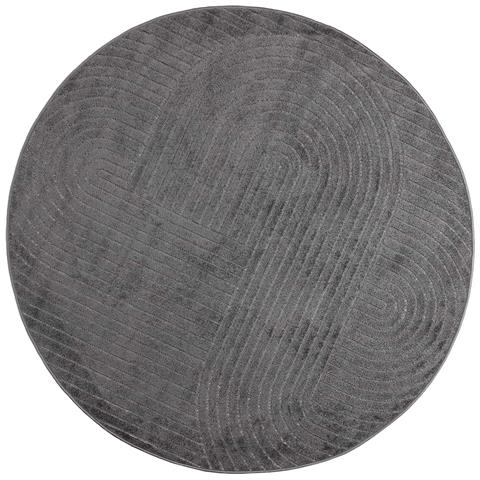 Tappeti per area Rotondo HUARTE Antracite Ø 120 CM Poliestere - Foto 1