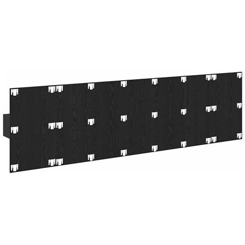 Testata con Comodino 3 pcs Rovere Nero Legno multistrato - Foto 9