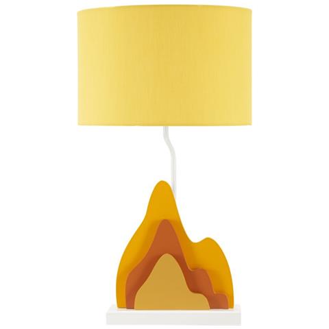 Lampada Da Tavolo Color A In Mdf Multicolore Con Paralume In Tessuto Giallo - Foto 1