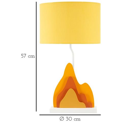 Lampada Da Tavolo Color A In Mdf Multicolore Con Paralume In Tessuto Giallo - Foto 7
