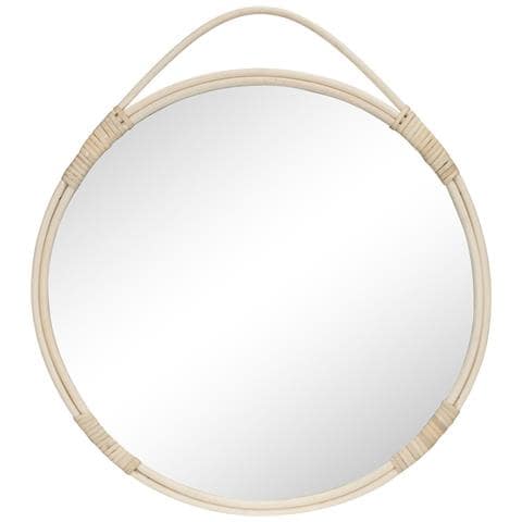 Specchio Tondo Da Parete Malo In Rattan Naturale Ø50 Cm - Foto 1