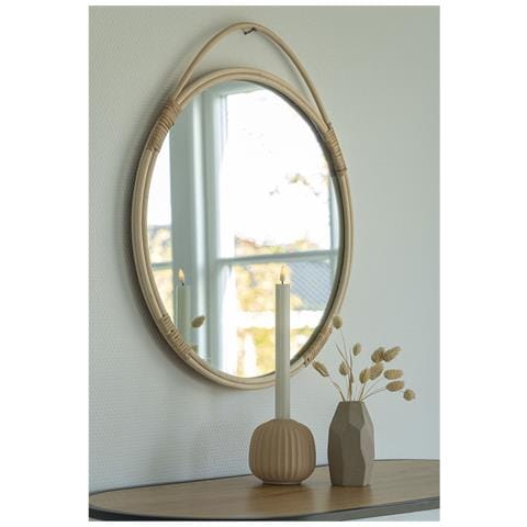 Specchio Tondo Da Parete Malo In Rattan Naturale Ø50 Cm - Foto 2