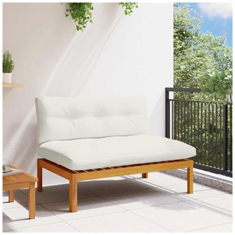 Unità Divano Centrale Naturale e Bianco Crema 120 x 80 x 82 cm - Foto 2