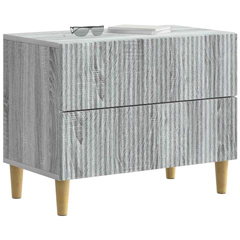 Armadio da Notte con cassetto Grigio Sonoma 62 x 34,5 x 48 cm - Foto 2