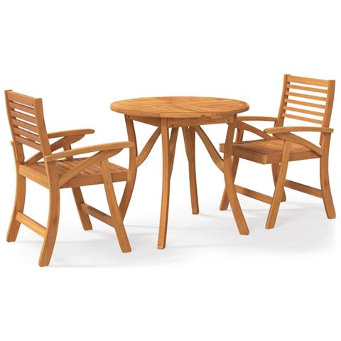 Set da Pranzo per Giardino 3 pz in Legno Massello di Acacia - Foto 1